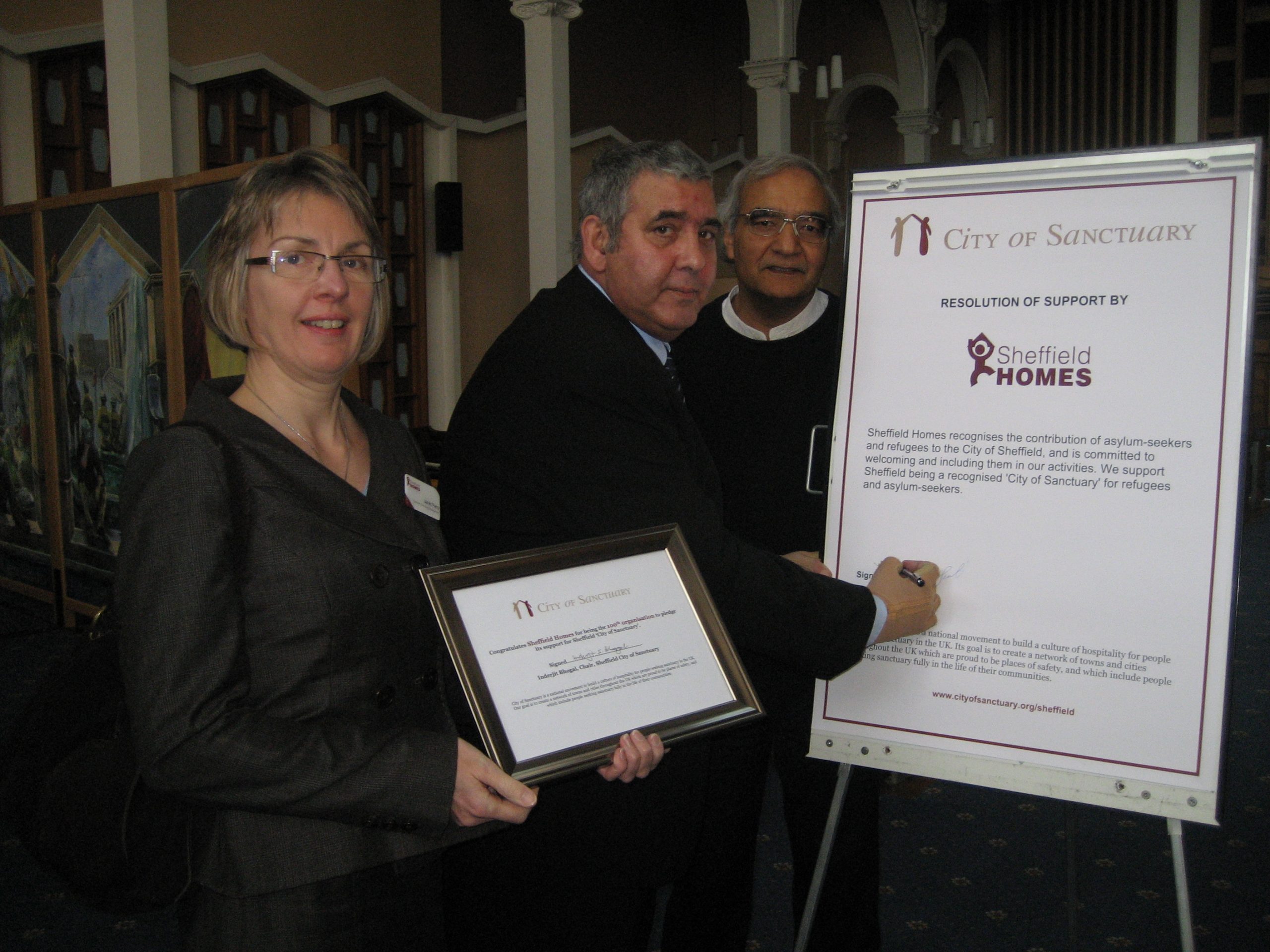 Sheffield Homes 100th Signatory to City of Sanctuary in Sheffield